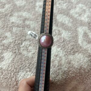 Pink mabe pearl ring